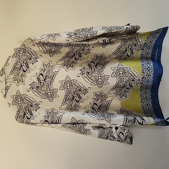 Zara Satin Paisley Print Button-Up Blouse Size Small - Picture 13 of 16